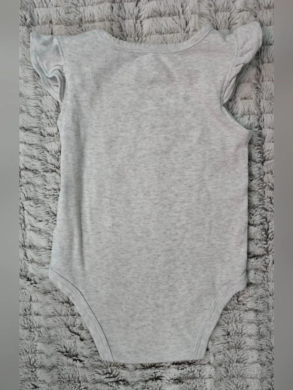 Sweet Lil Sis Floral Heart Onesie Butterflies Carter's Size 9 Months Gray Ruffle